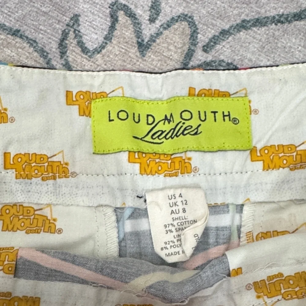 Loudmouth Golf Black Skort Multicolor Swirls Athletic Tennis
